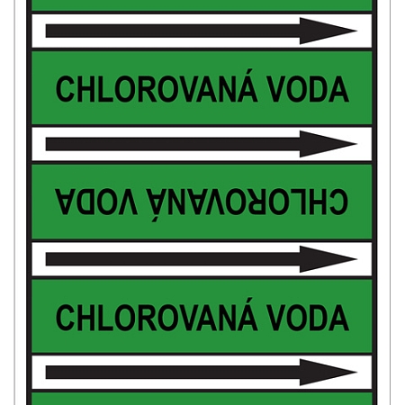 Značení potrubí, chlorovaná voda